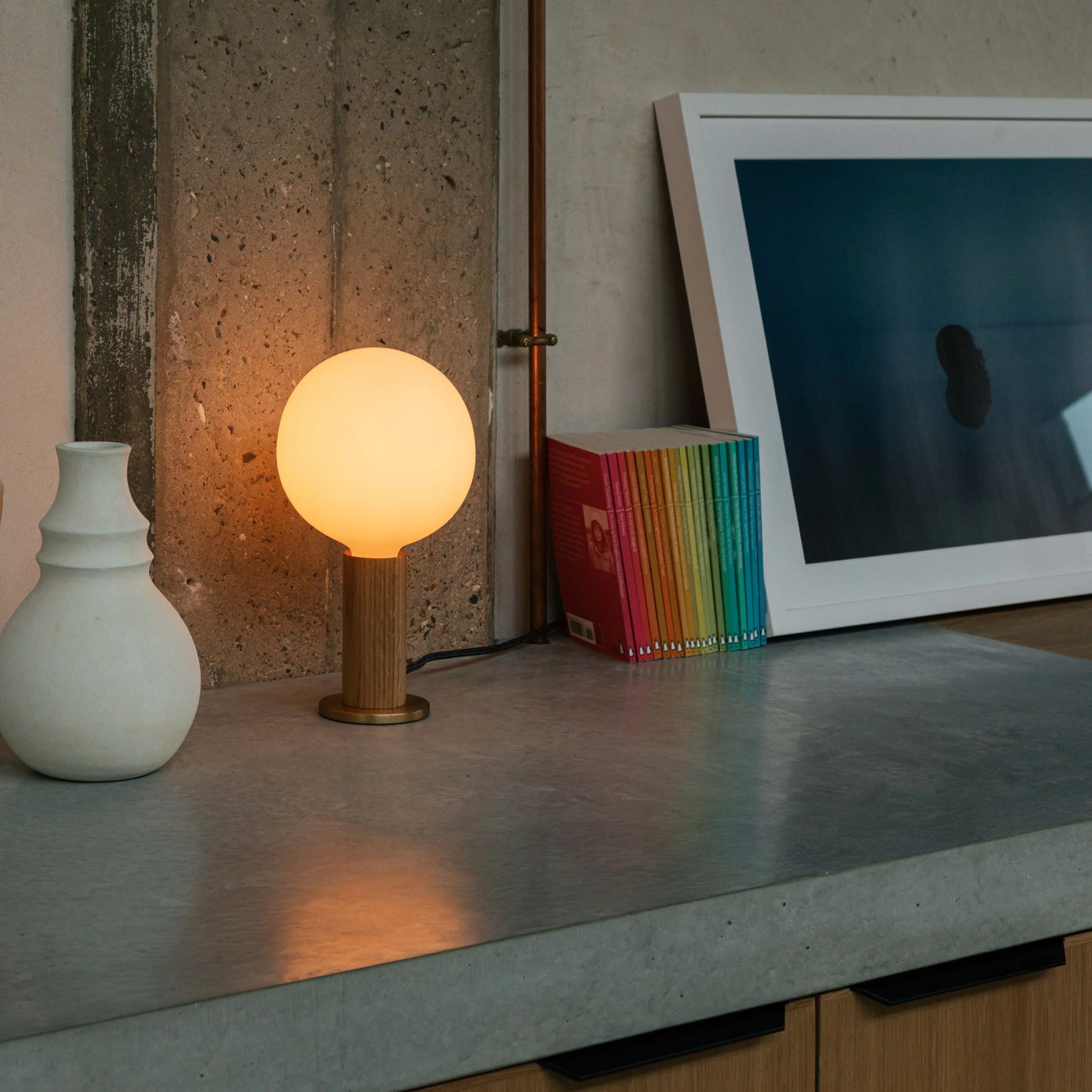 Knuckle Table Lamp in Oak + Sphere IV - Image 4