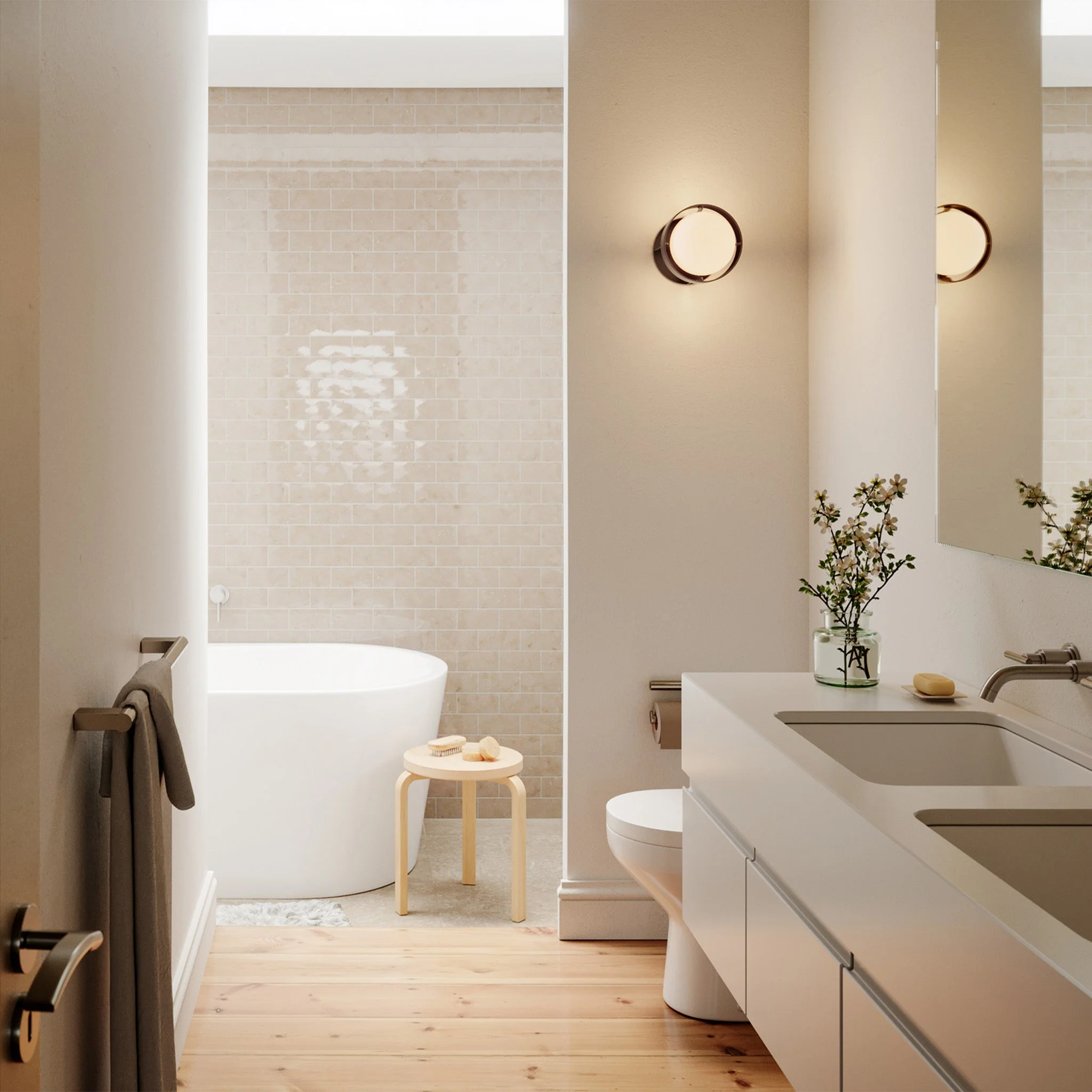 Loop Wall Light in Dark Grey + Sphere IV - Image 2